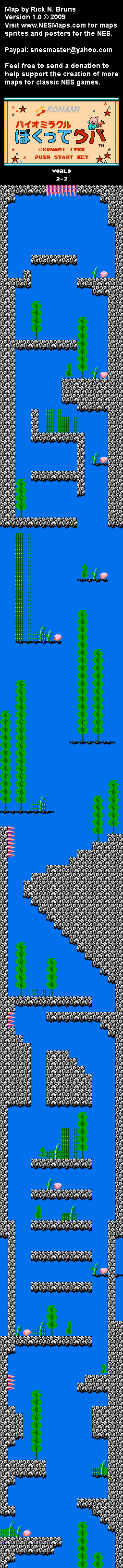 Bio Miracle Bokutte Upa - World 2-2 Nintendo NES Background Only Map