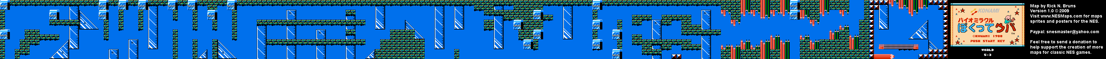 Bio Miracle Bokutte Upa - World 5-3 Nintendo NES Background Only Map