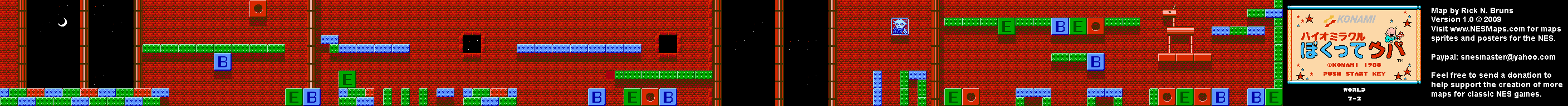 Bio Miracle Bokutte Upa - World 7-2 Nintendo NES Background Only Map