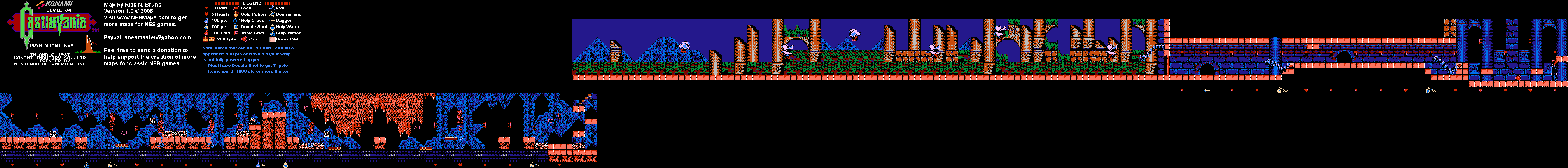Castlevania - Level 4 Nintendo NES Map