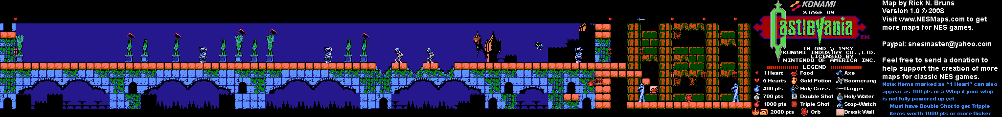 Castlevania - Stage 09 Nintendo NES Map