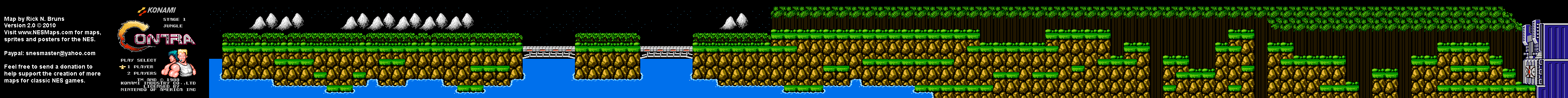 Contra - Stage 1 - Nintendo NES Map BG