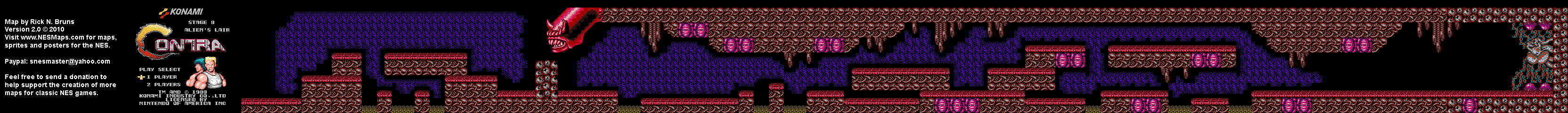 Contra - Stage 8 - Nintendo NES Map BG