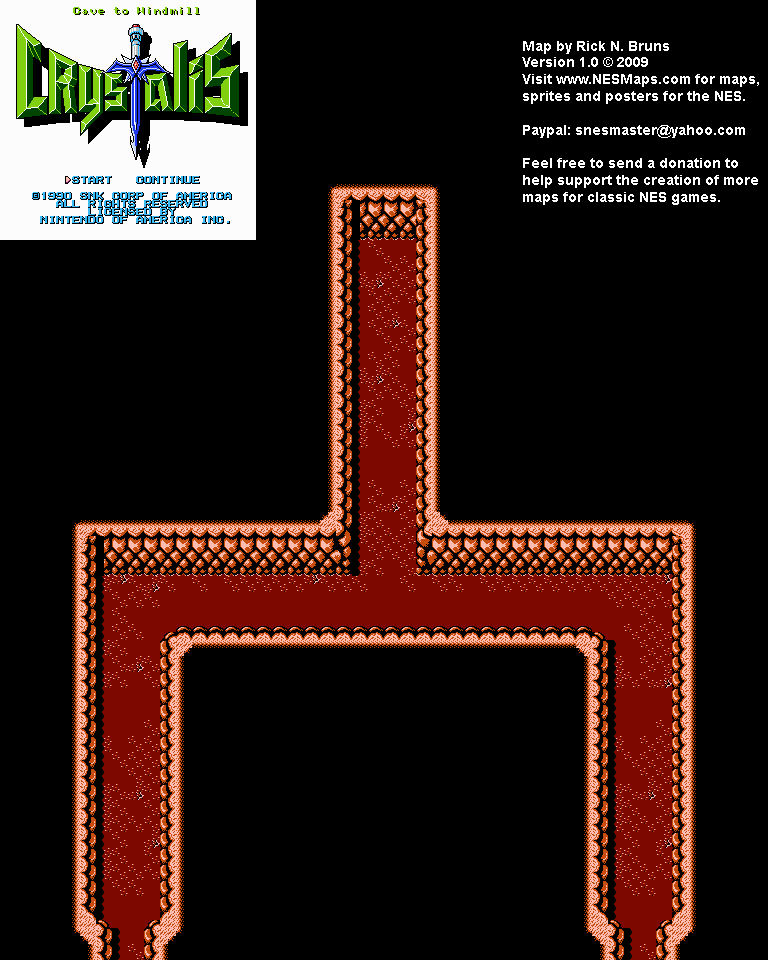 Crystalis - Cave to Windmill Nintendo NES Map BG