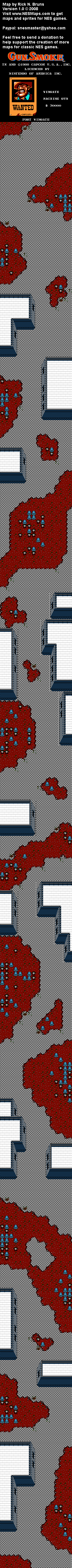 Gun Smoke - Stage 6 Nintendo NES Background Only Map