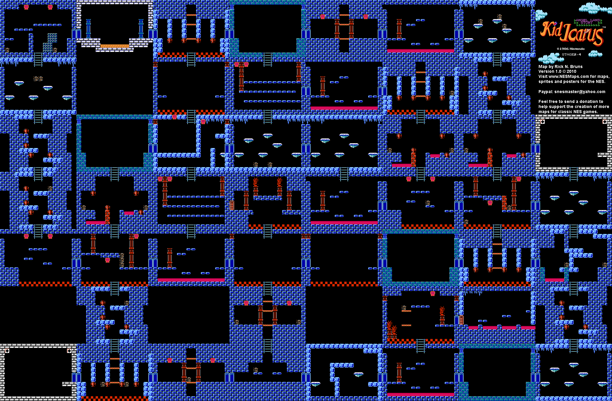 Kid Icarus - Stage 2-4 - NES Map BG