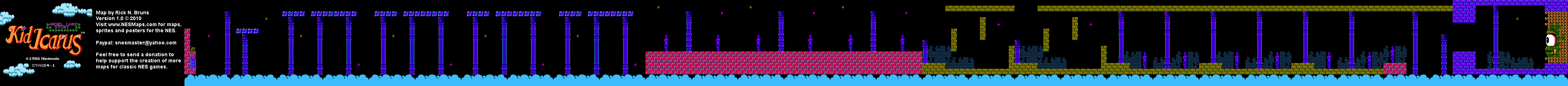 Kid Icarus - Stage 4-1 - NES Map BG