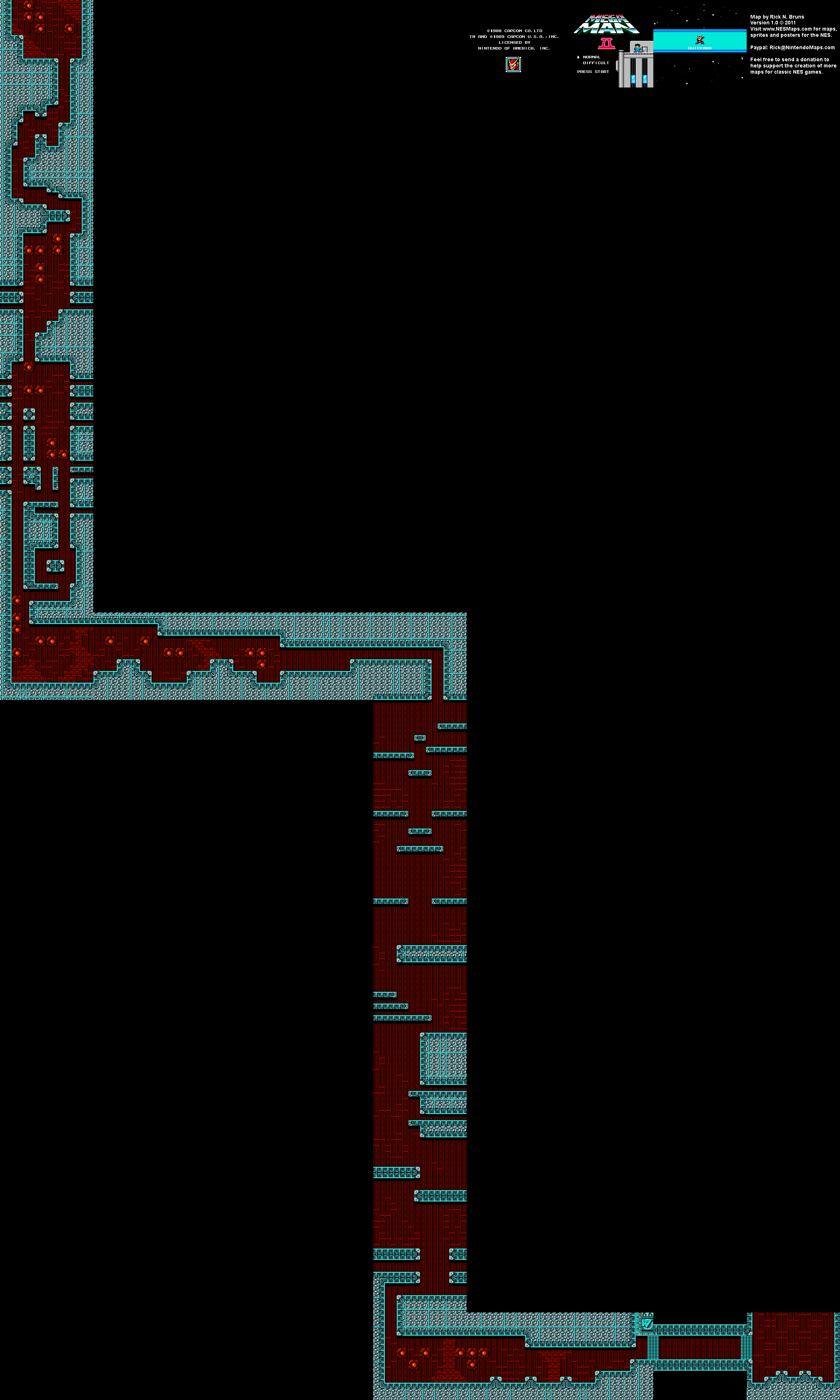 Mega Man II 2 - Quick Man Stage Nintendo NES Map BG