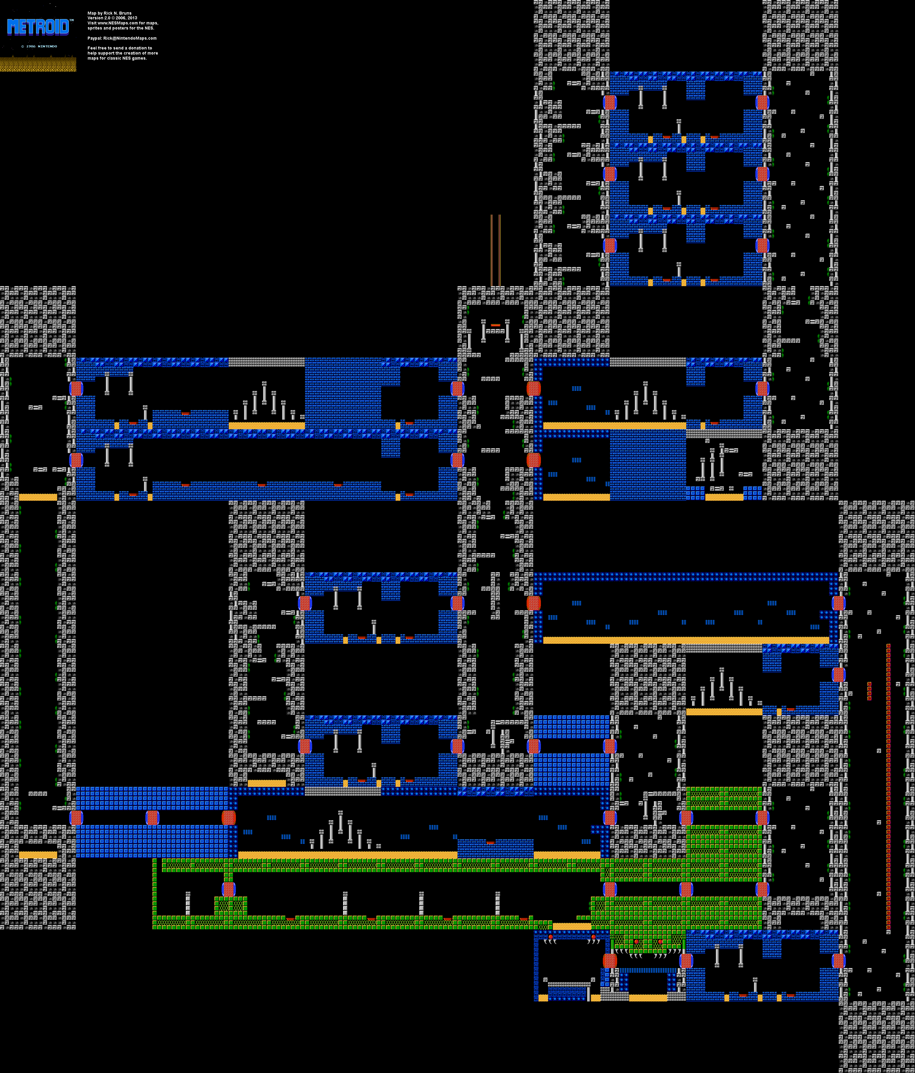 Metroid - Mini-Boss Hideout I - Nintendo NES Map BG