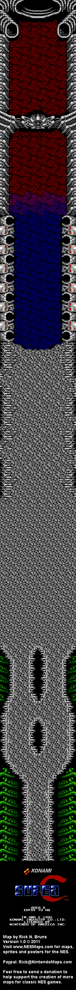 Super C - Area 6 - Nintendo NES Map BG