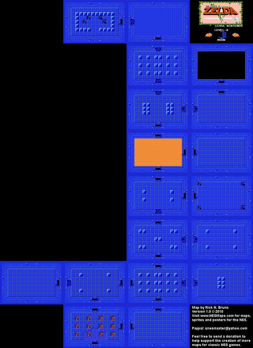The Legend of Zelda - Level 2 Moon - NES Map BG