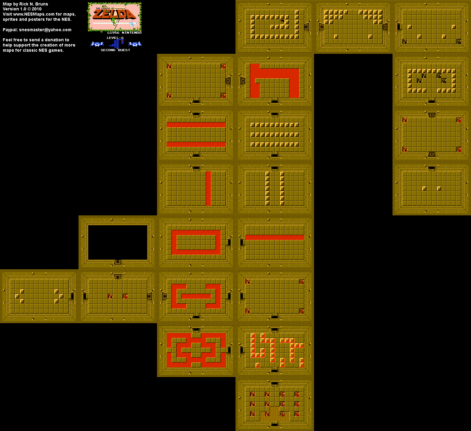 The Legend of Zelda - Level 6 Quest 2 - NES Map BG