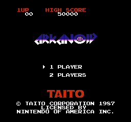 Arkanoid Title Screen