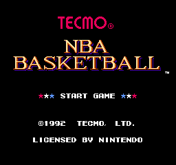 Tecmo NBA Basketball Title Screen