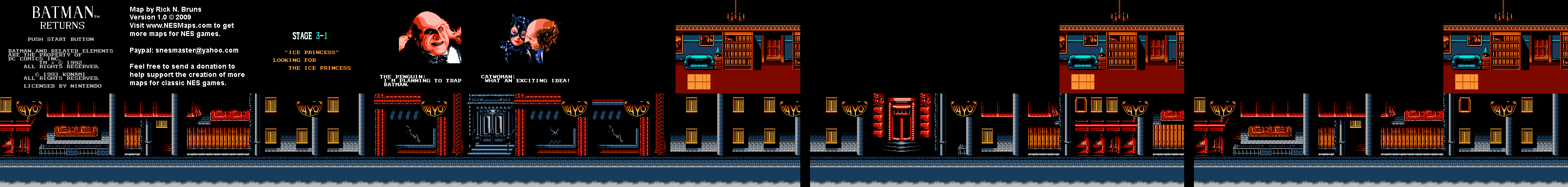 Batman Returns - Stage 3-1 - Nintendo NES Background Only Map