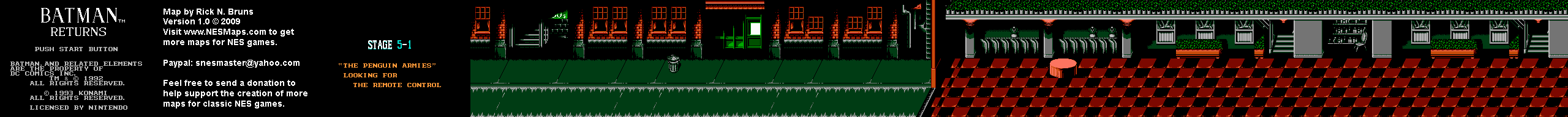 Batman Returns - Stage 5-1 - Nintendo NES Background Only Map