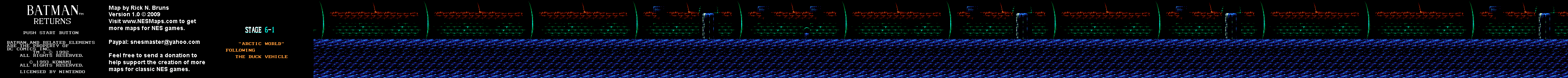 Batman Returns - Stage 6-1 - Nintendo NES Background Only Map