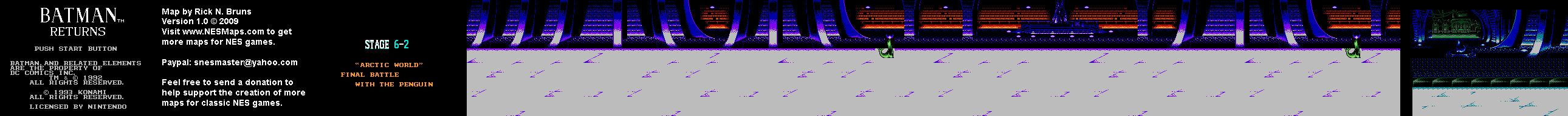 Batman Returns - Stage 6-2 - Nintendo NES Background Only Map