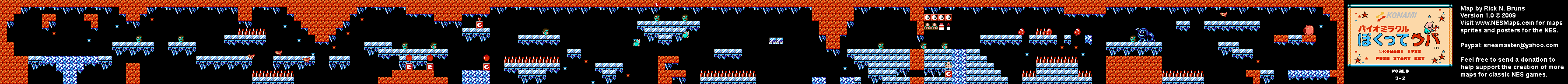 Bio Miracle Bokutte Upa - World 3-2 Nintendo NES Map