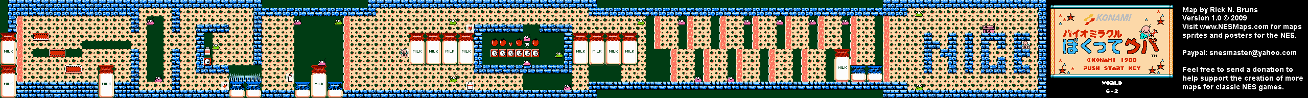 Bio Miracle Bokutte Upa - World 6-2 Nintendo NES Map