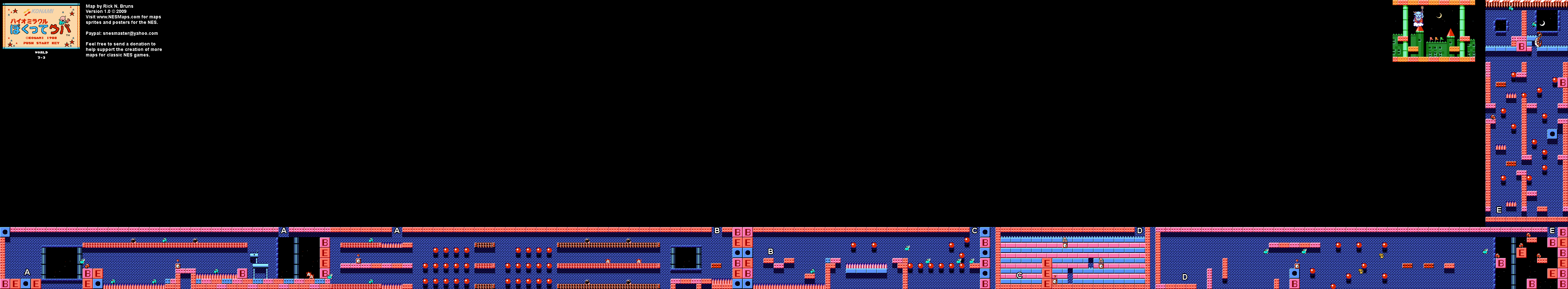 Bio Miracle Bokutte Upa - World 7-3 Nintendo NES Map