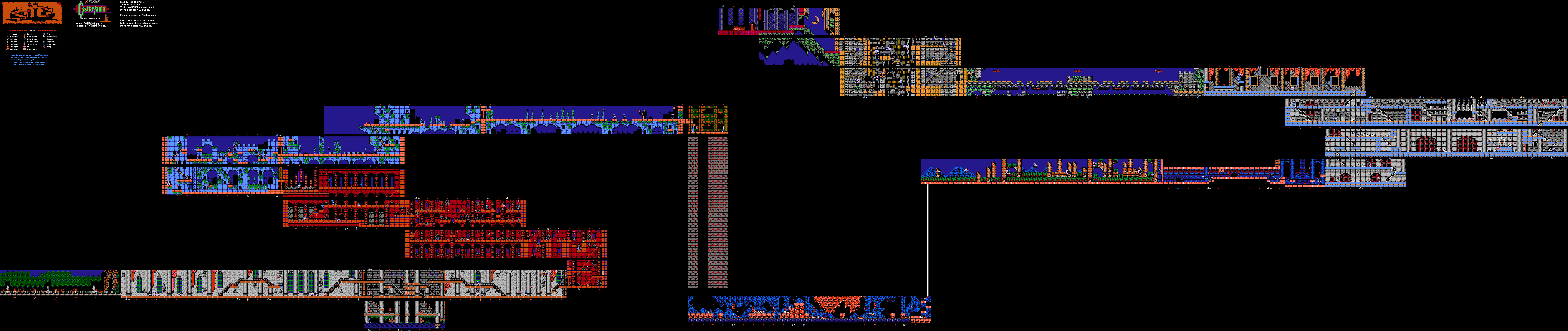 Castlevania - Complete Map Nintendo NES