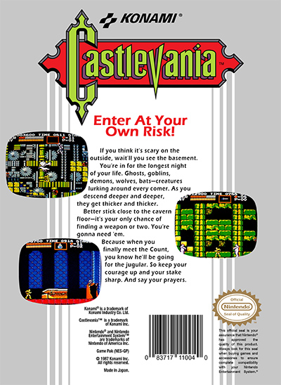 Castlevania Box Cover Back