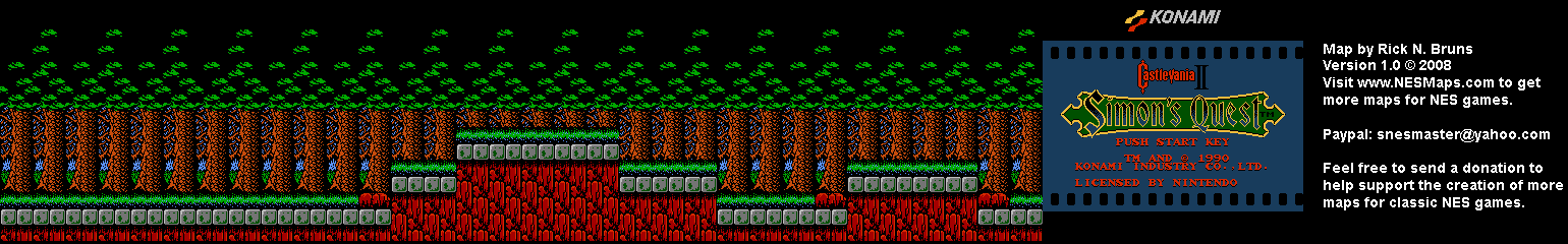 Castlevania II Simon's Quest - Area 02 Background Only Map