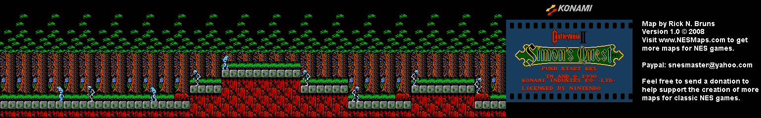 Castlevania II Simon's Quest - Area 02 Map