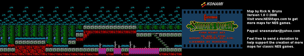 Castlevania II Simon's Quest - Area 09 Background Only Map
