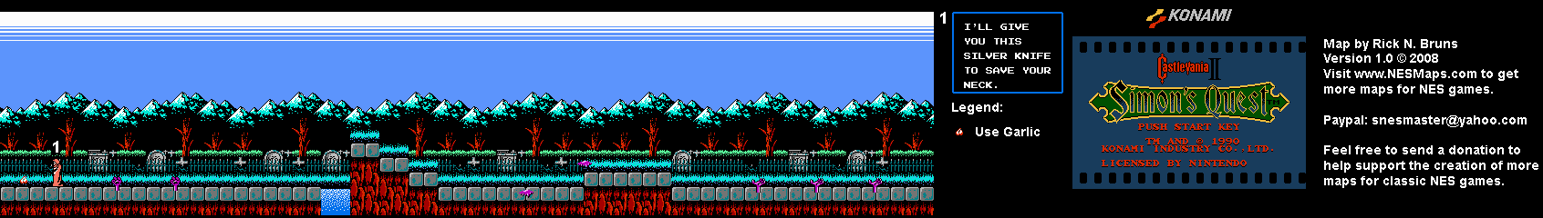Castlevania II Simon's Quest - Area 17 Map