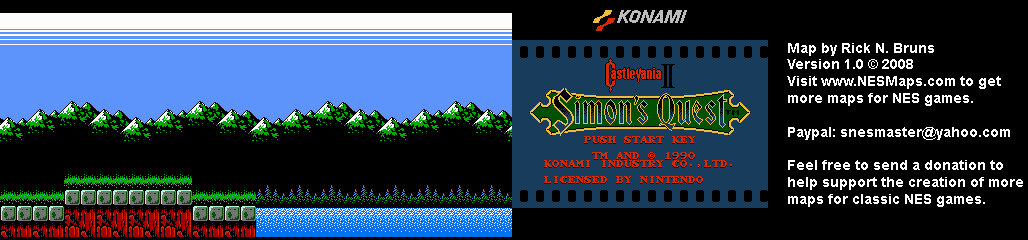 Castlevania II Simon's Quest - Area 27 Background Only Map