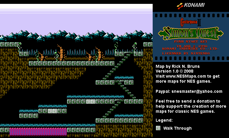 Castlevania II Simon's Quest - Area 30 Map