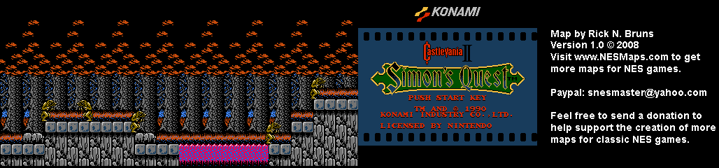 Castlevania II Simon's Quest - Area 46 Map