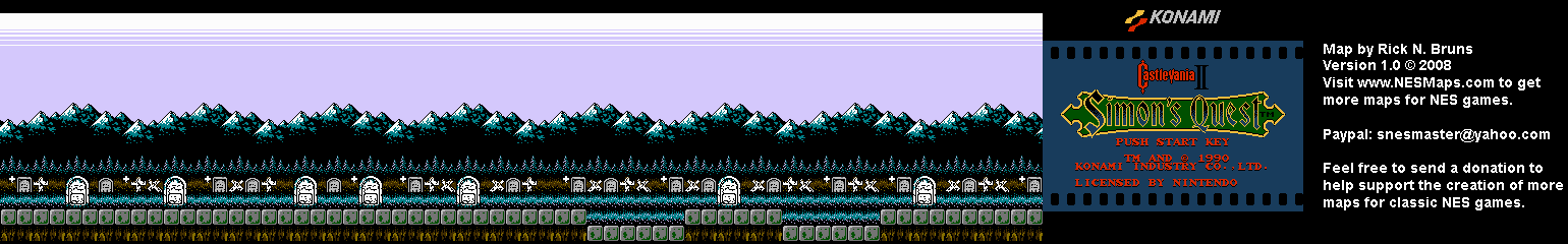 Castlevania II Simon's Quest - Area 49 Background Only Map