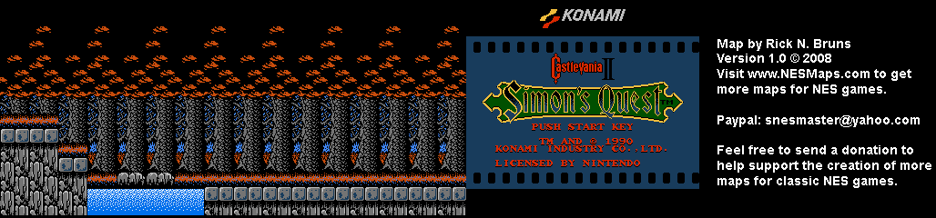 Castlevania II Simon's Quest - Area 51 Background Only Map