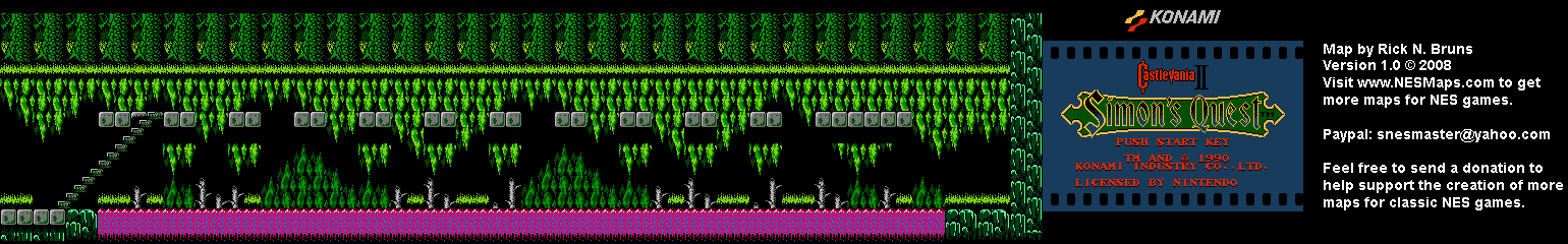 Castlevania II Simon's Quest - Area 53 Background Only Map