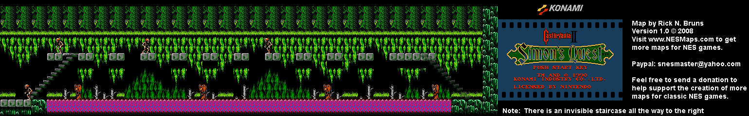 Castlevania II Simon's Quest - Area 53 Map