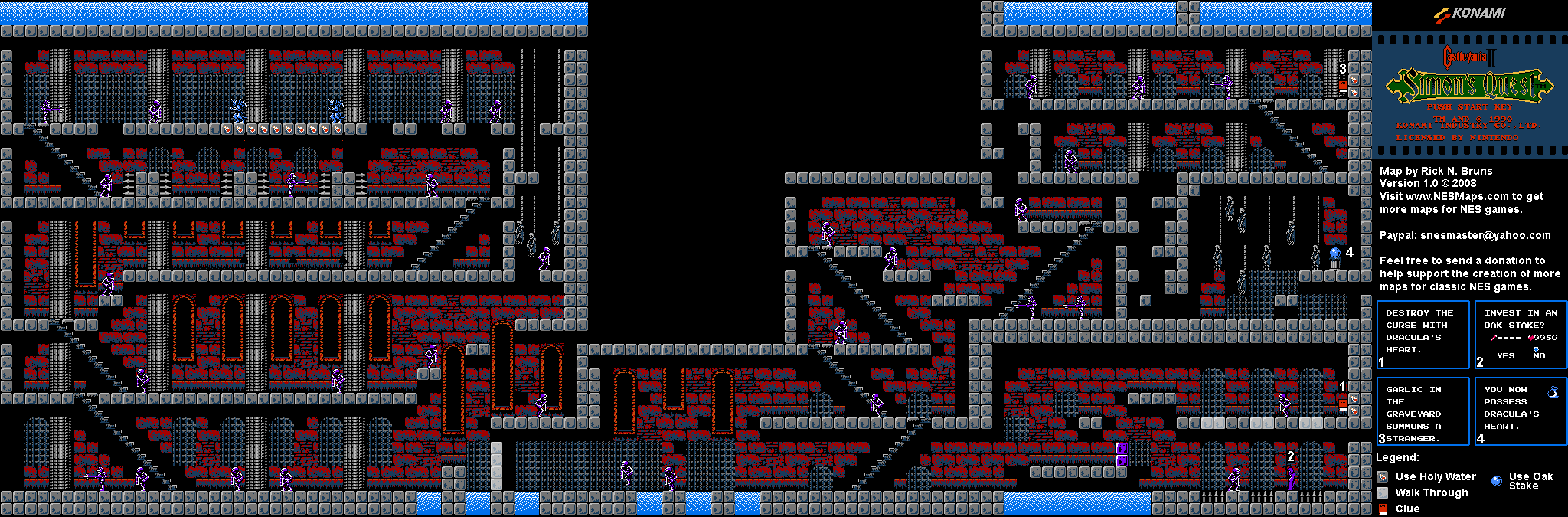 Castlevania II Simon's Quest - Castle 2 Rover Mansion Map