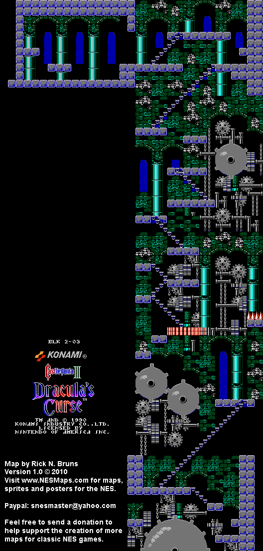 Castlevania III Dracula's Curse - Block 2-03 Nintendo NES Map BG