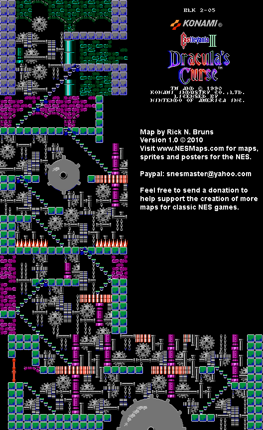 Castlevania III Dracula's Curse - Block 2-05 Nintendo NES Map BG