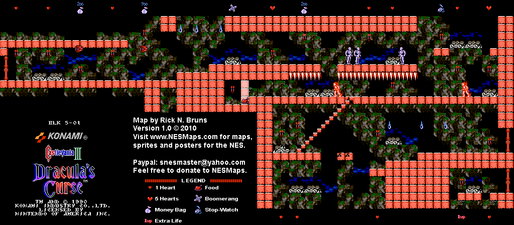 Castlevania III Dracula's Curse - Block 5-01 Nintendo NES Map