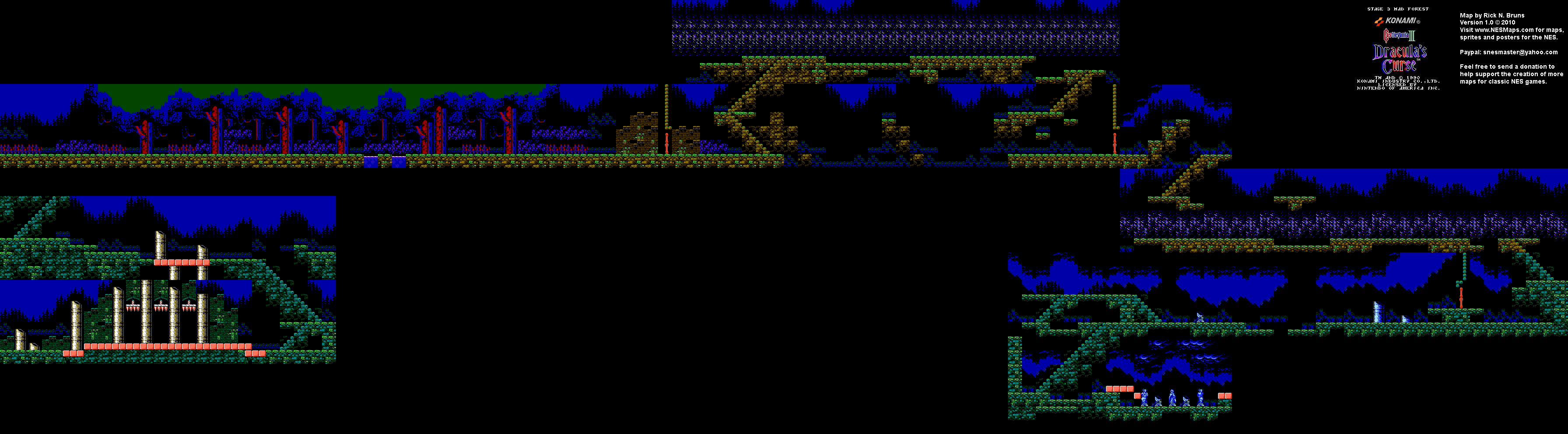 Castlevania III Dracula's Curse - Stage 3 Nintendo NES Map BG