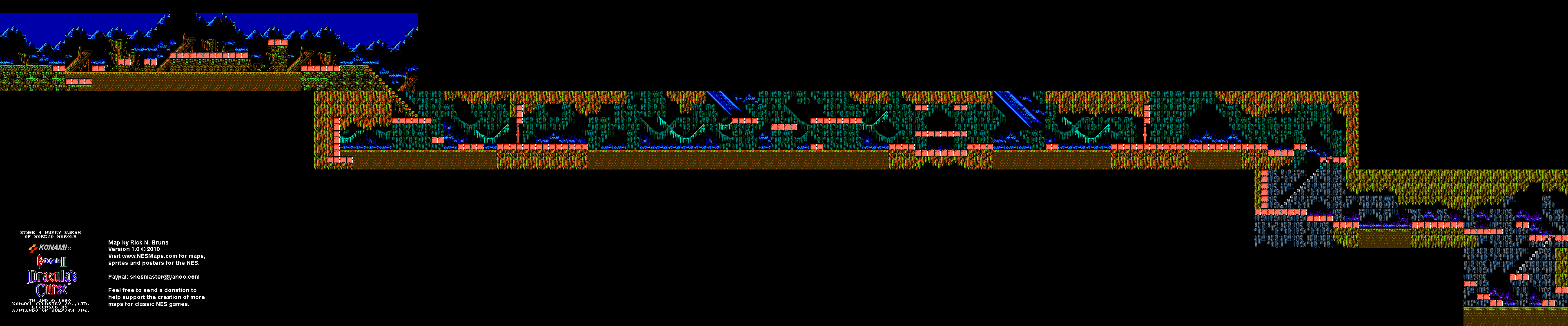 Castlevania III Dracula's Curse - Stage 4 Part 1 Nintendo NES Map BG
