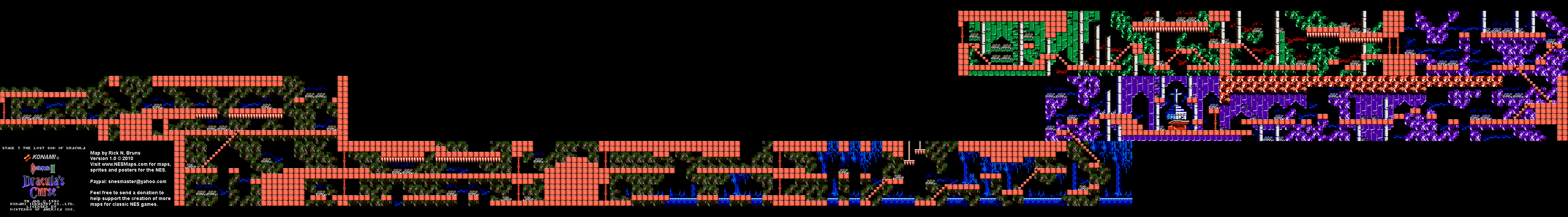 Castlevania III Dracula's Curse - Stage 5 Part 1 Nintendo NES Map BG