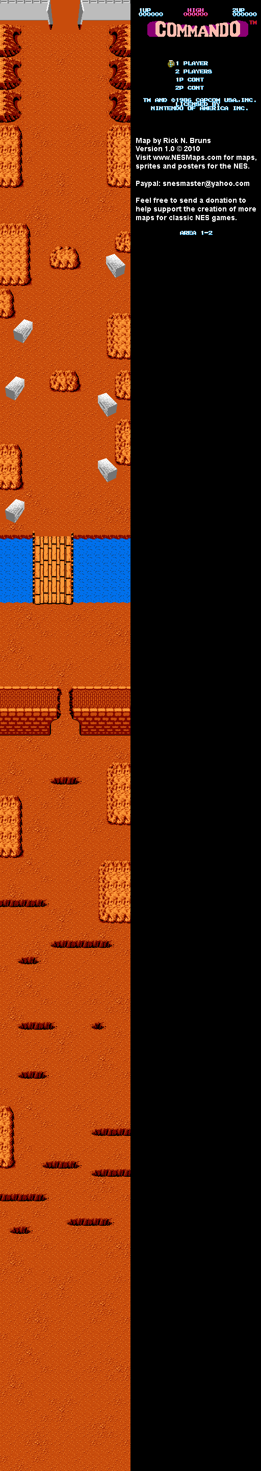 Commando - Area 1-2 - Nintendo NES Map BG