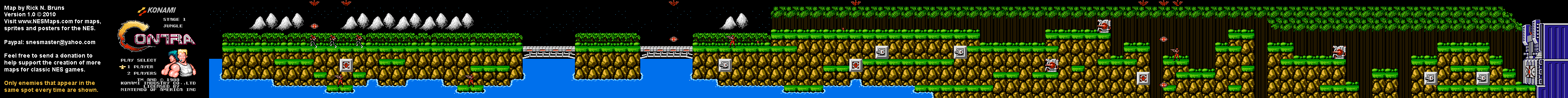 Contra - Stage 1 - Nintendo NES Map