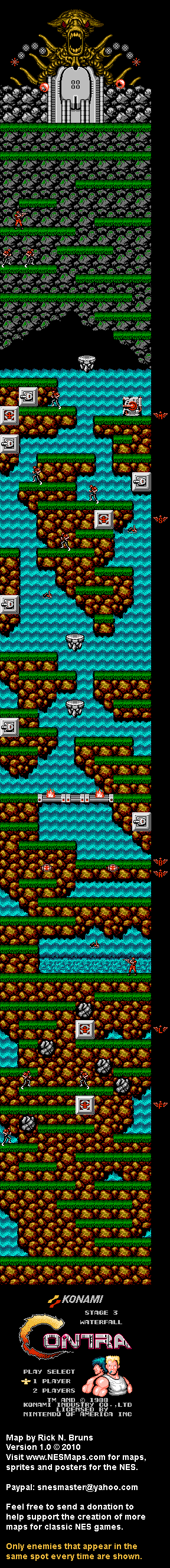 Contra - Stage 3 - Nintendo NES Map