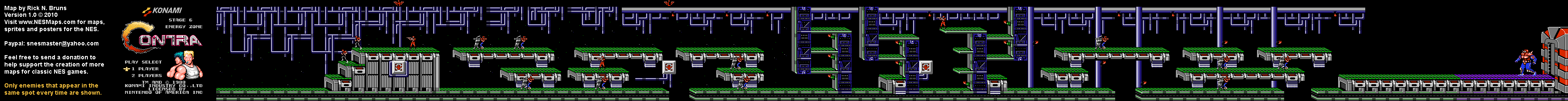 Contra - Stage 6 - Nintendo NES Map