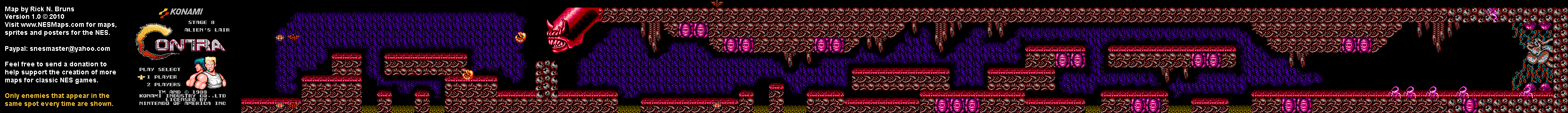 Contra - Stage 8 - Nintendo NES Map